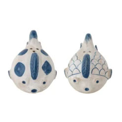 Bloomingville Salz- und Pfefferstreuer Fugu Blau 2-teilig