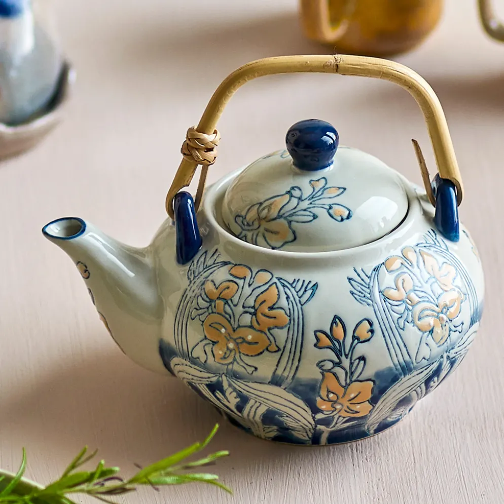 Bloomingville Teekanne mit Teesieb Myah Blau