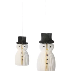 Bungalow Denmark Anhänger Honeycomb Snowmen Off White 2er-Set