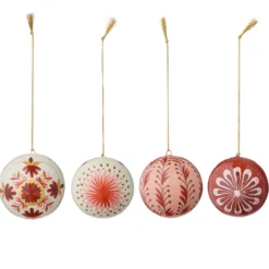 Bungalow Denmark Pappmaché-Weihnachtskugeln Gaya Berry 4-teilig