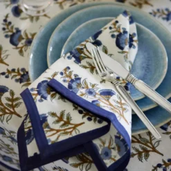 Bungalow Denmark Stoffserviette 45x45cm Calla Indigo 4er-Set