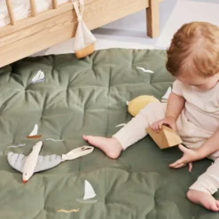 Dear April Meri Bestickte Spielmatte Sailboats