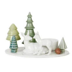 Dottir Nordic Design Kerzenhalter für Blockkerze Winter Stories Deer & Fawn