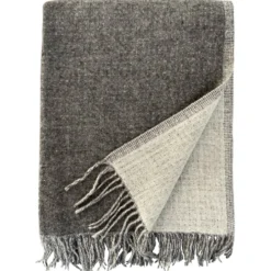Erika Vaitkute Merinoplaid DUO Dunkelgrau/Weiss 140x200