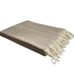 Erika Vaitkute Merinoplaid RUKLA Beige Hell Fischgrat 140x200