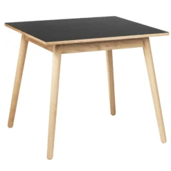 FDB Møbler C35A Quadratischer Tisch Natur/Linoleum Schwarz