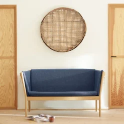FDB Møbler J148 Sofa 2-Sitzer Eiche lackiert Dark Blue