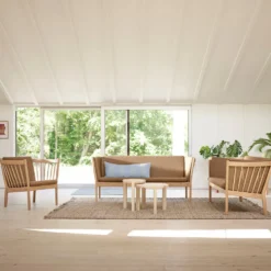 FDB Møbler J148 Sofa 2-Sitzer Eiche lackiert Brown