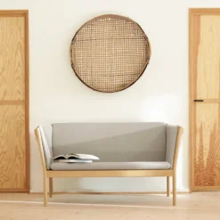 FDB Møbler J148 Sofa 2-Sitzer Eiche lackiert Beige