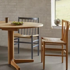 FDB Møbler J80 Stuhl Buche Blue Grey Nordic Swan Ecolabel