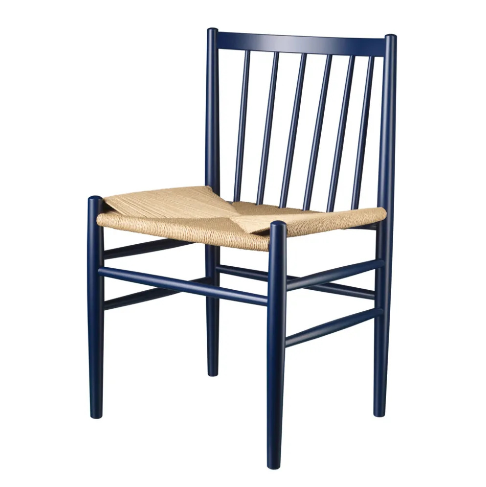 FDB Møbler J80 Stuhl Buche Steel Blue