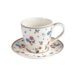 GreenGate Espresso-Tasse mit Unterteller Adelena white