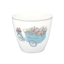 GreenGate Latte Cup Becher Portia flowers white