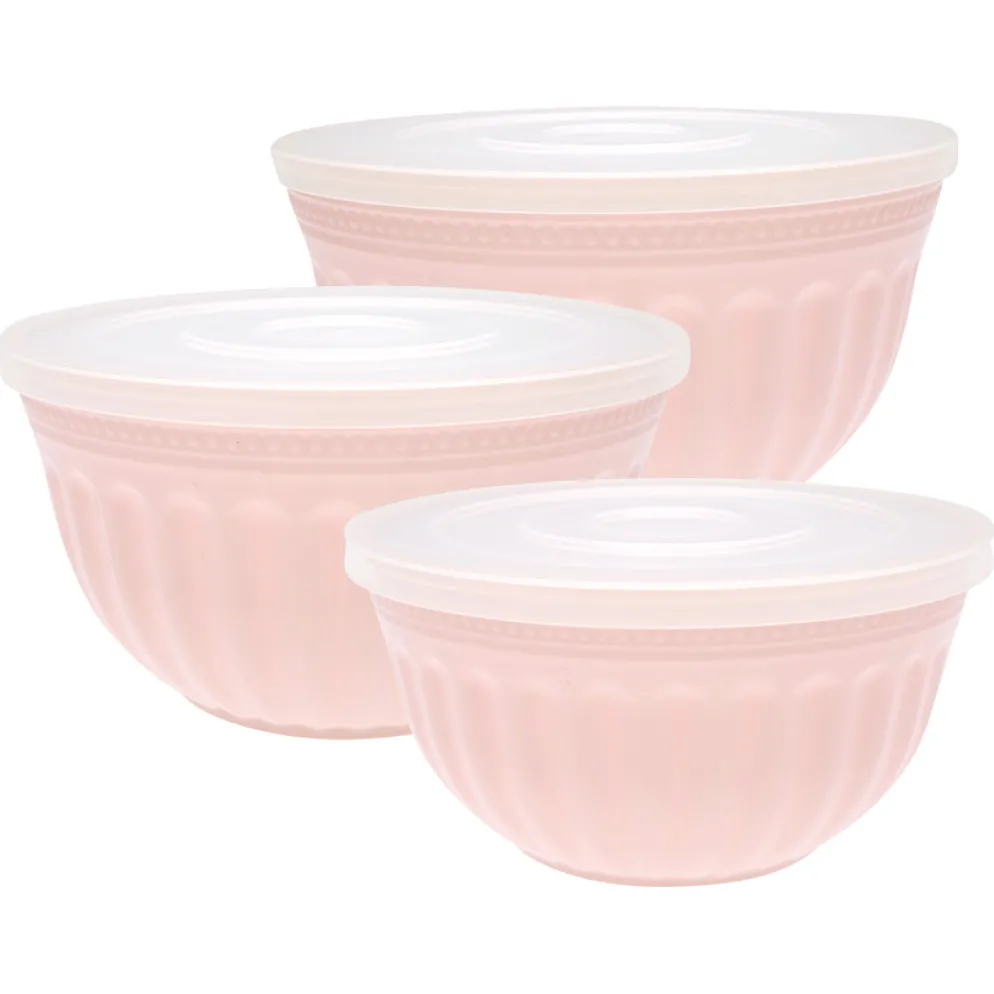 GreenGate Schüssel mit Deckel Alice Pale Pink 3er-Set