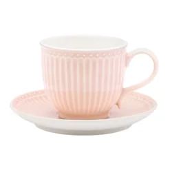 GreenGate Tasse mit Unterteller Alice Pale Pink