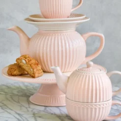 GreenGate Tasse mit Unterteller Alice Pale Pink