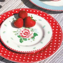 GreenGate Teller Dotty red 20,2 cm