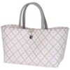 Handed By Handtasche Mini Motif Pale Grey/White S
