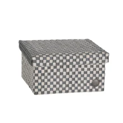 Handed By Korb mit Deckel Cube dark grey/champagne medium