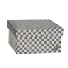 Handed By Korb mit Deckel Cube dark grey/champagne large