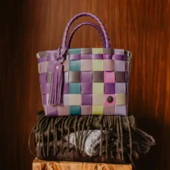 Handed By Tasche Mini Paris Shopper multi mix velvet eggplant XS