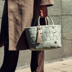 Handed By Tasche Mini Paris Shopper sage green/ nougat cream XS