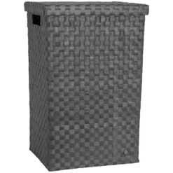Handed By Wäschekorb Cube Dark grey mit Griffen
