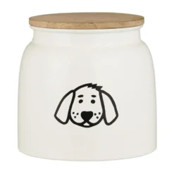 IB LAURSEN Dose für Hundefutter Weiß Holzdeckel 2,2 L