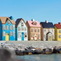 IB LAURSEN Haus für Teelicht Nyhavn gelbe Tür