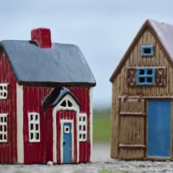 IB LAURSEN Haus für Teelicht Visby blaue Tür