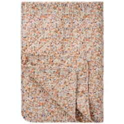 IB LAURSEN Tagesdecke Quilt mit orangen und blauen Blumen