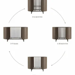 Kas Kopenhagen Babybett Kai Smoked Oak inkl. Matratze