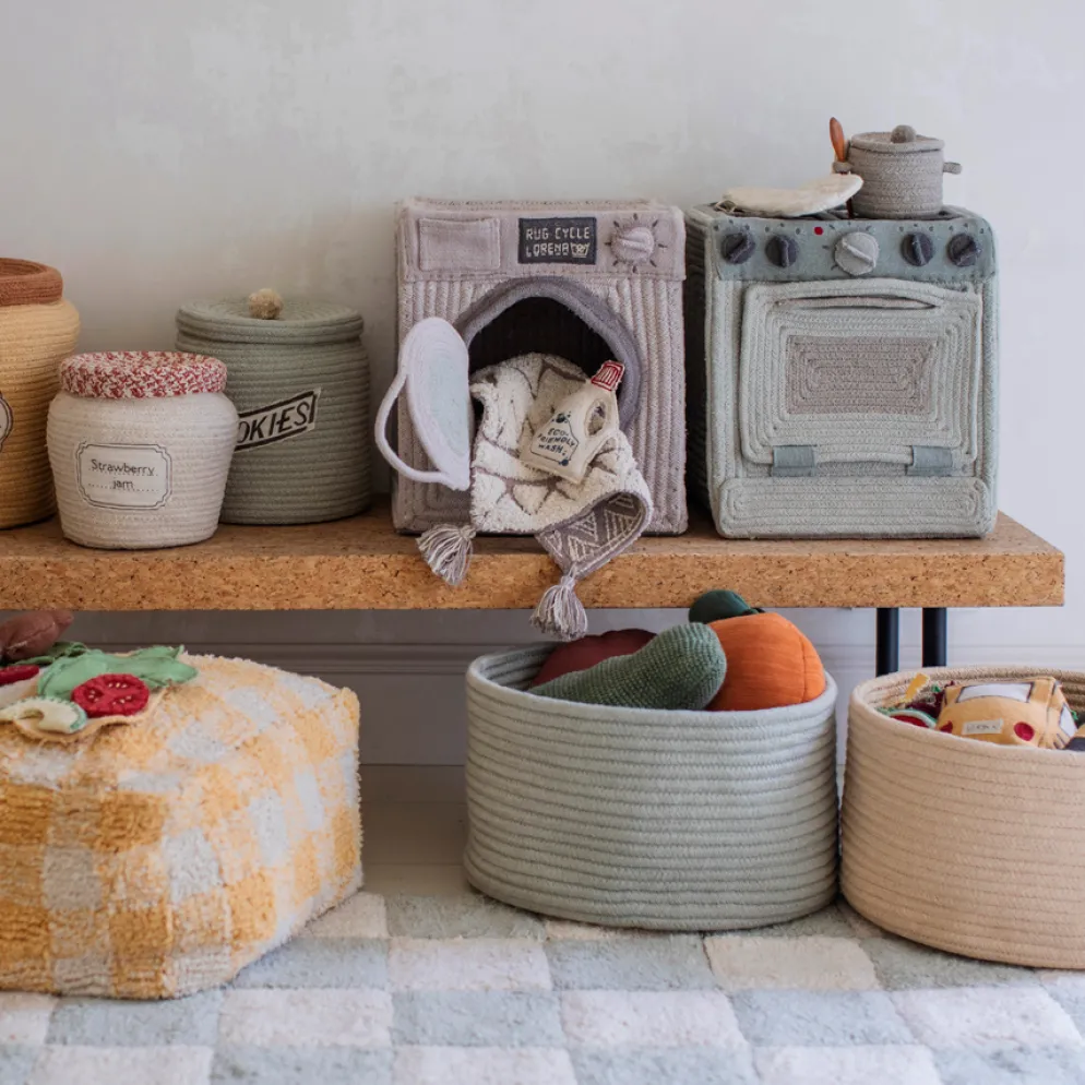 Lorena Canals Spielzeugkorb und Spielset Washing Machine 3-teilig