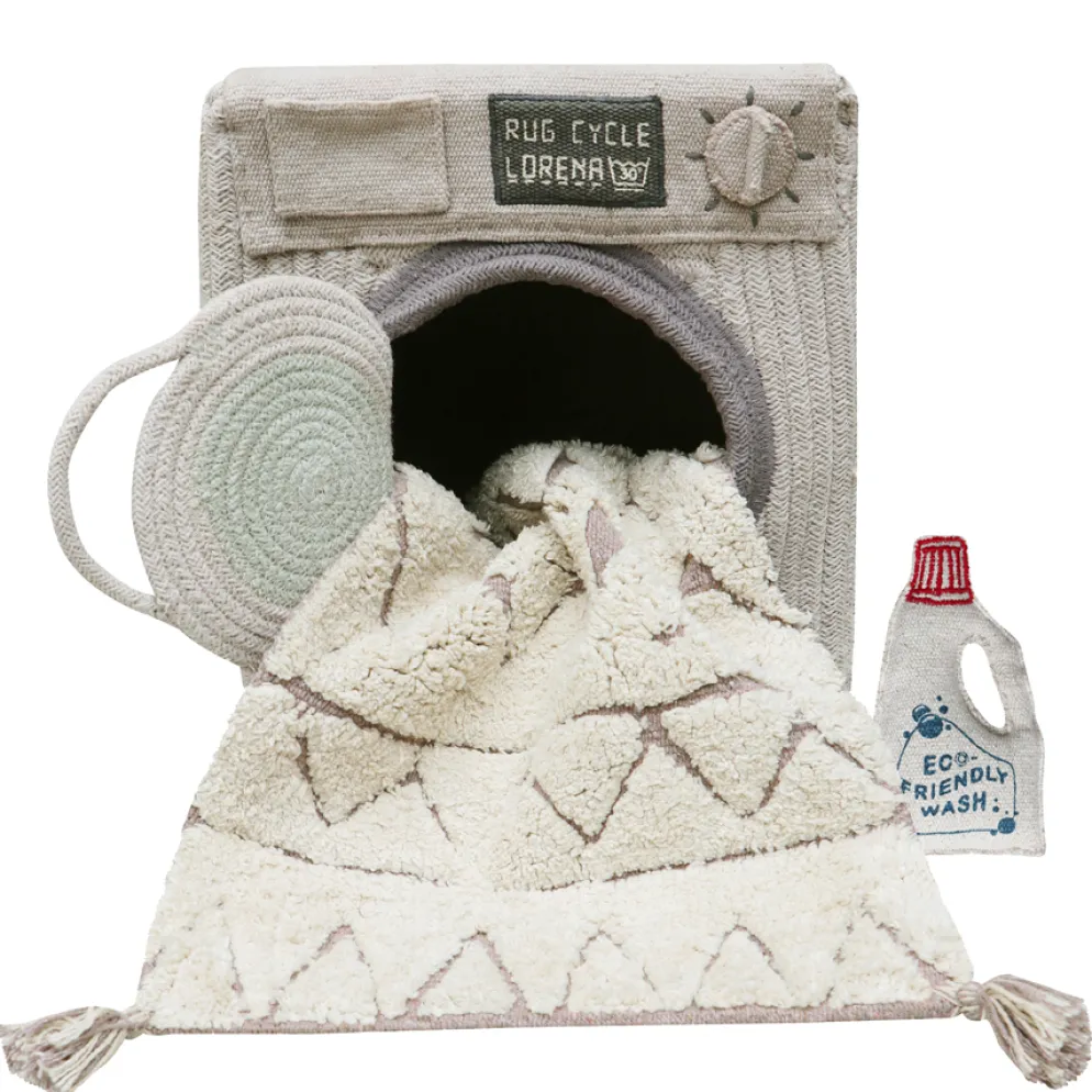 Lorena Canals Spielzeugkorb und Spielset Washing Machine 3-teilig