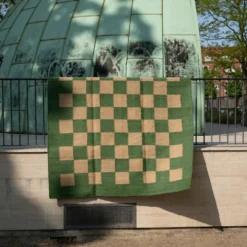 Matias Moellenbach Teppich Jute Green checkered