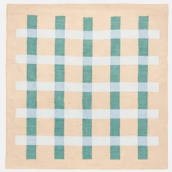 Matias Moellenbach Teppich Jute green and blue stripes