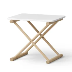 Oliver Furniture Camp Nachttisch niedrig weiß/Eiche