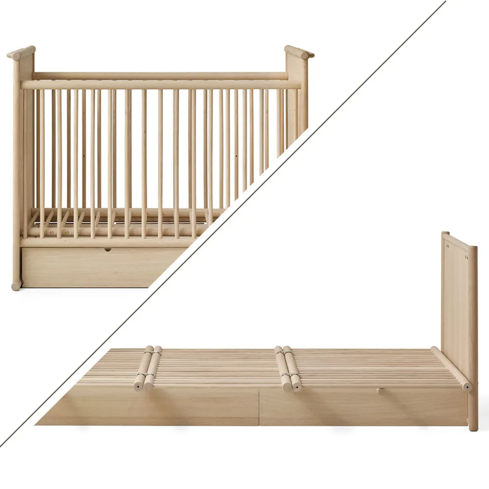Oliver Furniture Camp Novel Babybett/Bett 60x120/120x200 cm Eiche