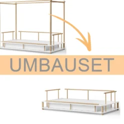 Oliver Furniture Camp Umbauset Himmelbett zum Bettsofa Eiche