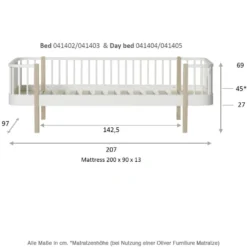 Oliver Furniture Einzelbett Wood Original Eiche