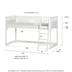 Oliver Furniture halbhohes Hochbett Seaside Classic