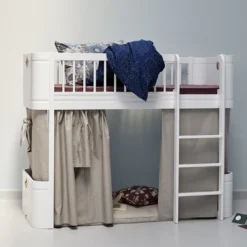 Oliver Furniture halbhohes Hochbett Wood Mini+ Weiß