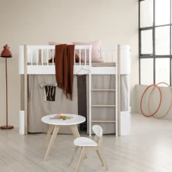 Oliver Furniture halbhohes Hochbett Wood Mini+ Weiß/Eiche