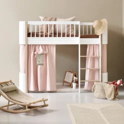Oliver Furniture halbhohes Hochbett Wood Mini+ Weiß/Eiche