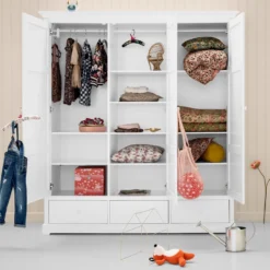 Oliver Furniture 3-türiger Kleiderschrank Weiß Hoch - Sofort Lieferbar!
