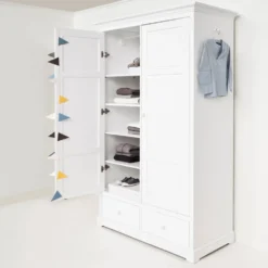 Oliver Furniture 2-türiger Kleiderschrank Weiß Hoch