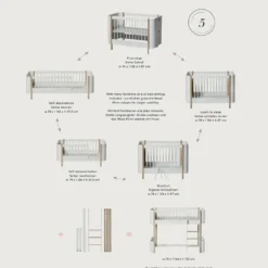 Oliver Furniture Umbauset für Baby- und Kinderbett Wood Mini+ zum halbhohen Hochbett Weiß