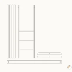 Oliver Furniture Umbauset für Baby- und Kinderbett Wood Mini+ zum halbhohen Hochbett Weiß/Eiche