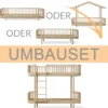Oliver Furniture Umbauset Wood Original Bodenbett/Hausbett/Bettsofa zum Etagenbett Eiche