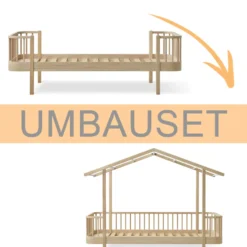 Oliver Furniture Umbauset Wood Original Einzelbett zum Hausbett Eiche